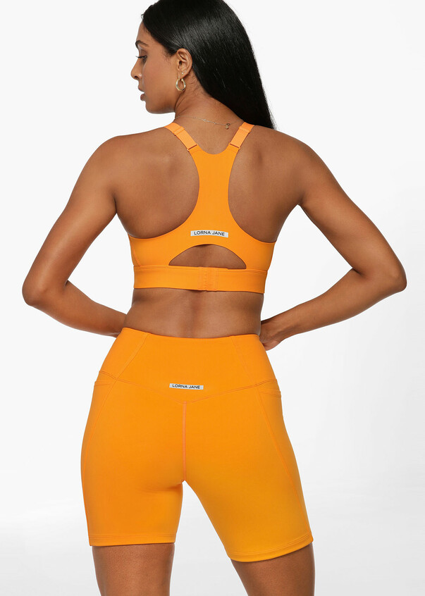 Yogalicious Solid Orange Sports Bra Size M - 60% off