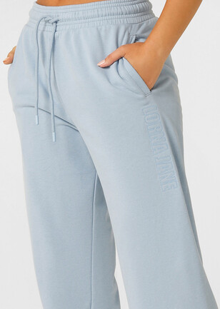 Womens Casual Pants Elastic Waist Wide Leg Sweatpants Light Grey XL