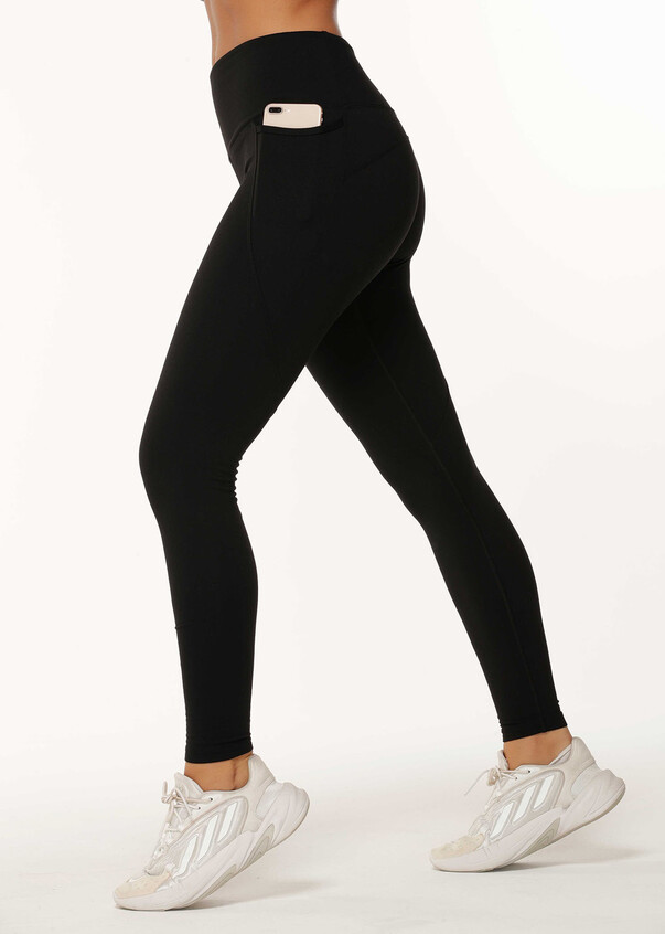Winter Yoga Pants Ribbed Pocket High Waist Fitness Leggings Tight