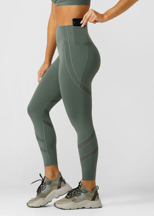 Cropped Mid-Weight Daily Pocket Leggings in Heathered Charcoal