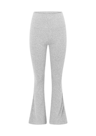 Ribbed Fitted Pants - Dusty grey