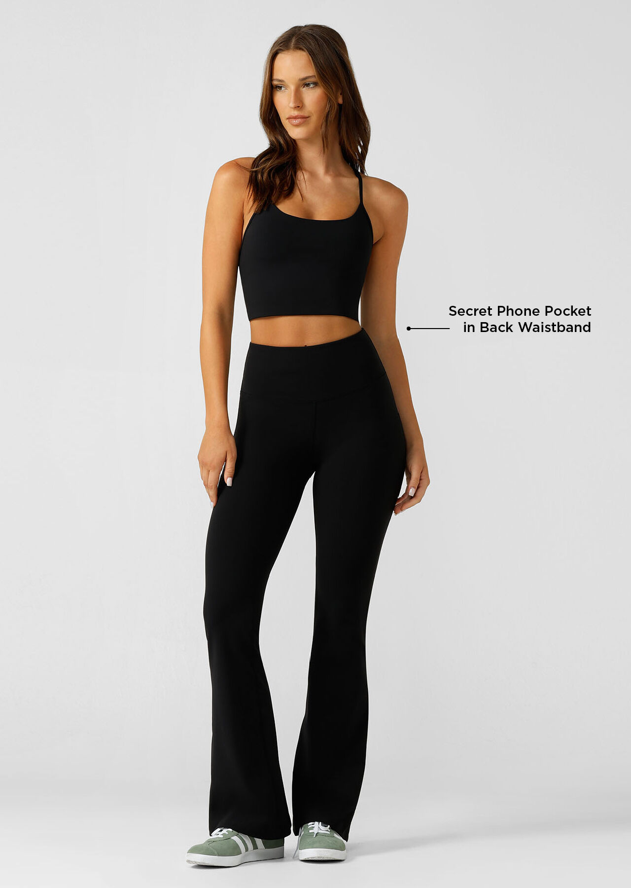 High-Waisted Crossover Flare Leggings For Women – Zioccie