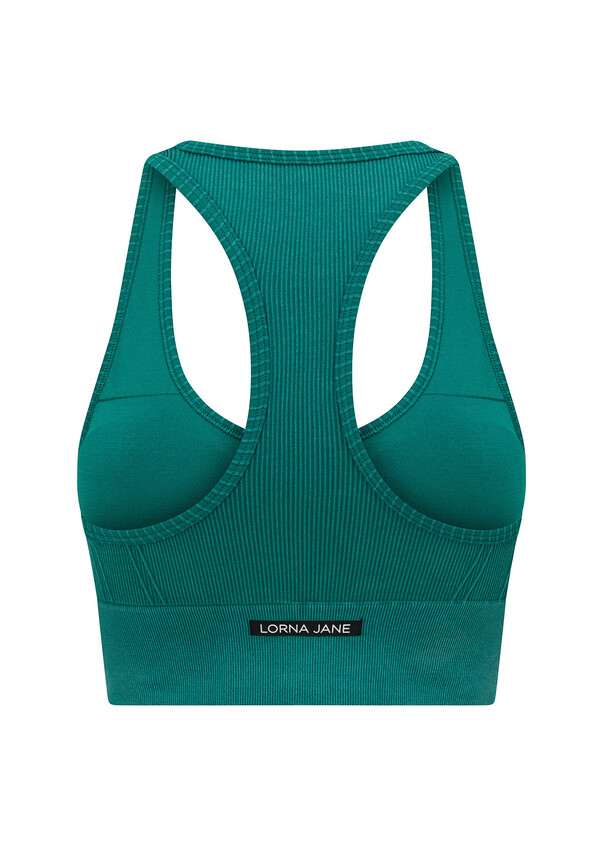 Sports bra, abyss green, La Redoute Collections