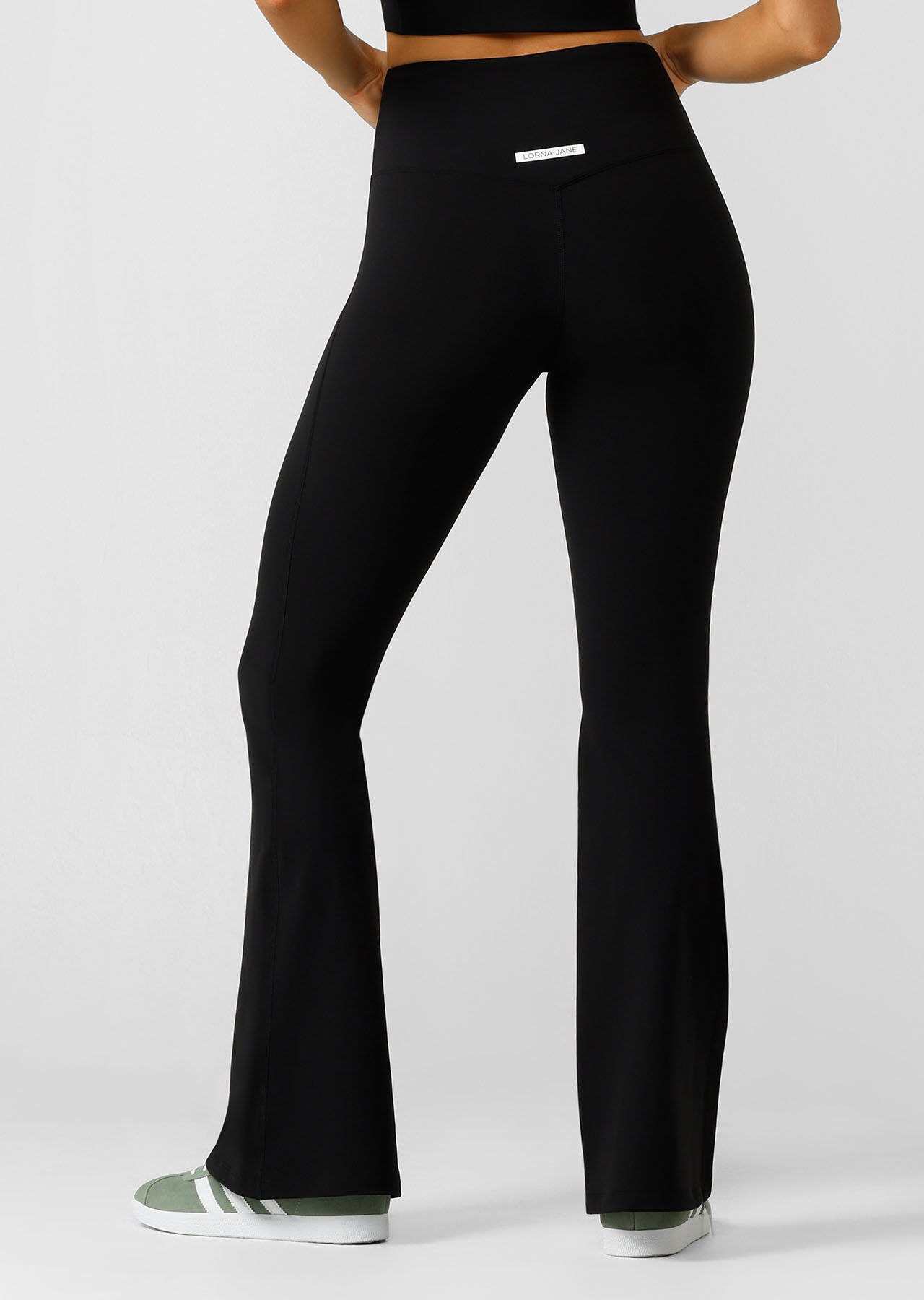 Halara High Waisted Back Pocket Plain Slight Flare Leggings - Deep Sage -  XS gym leggings leggings with pockets leggings … | Flare leggings, Flares,  One piece dress