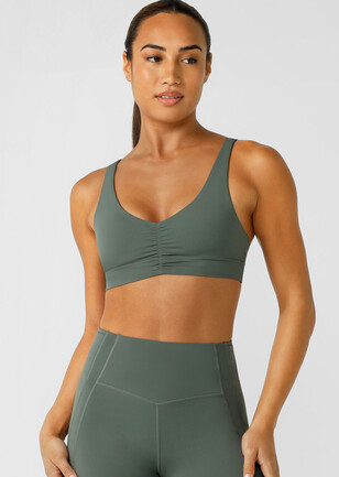 2-pack Medium Support Sports bras - Dark green/Black - Ladies