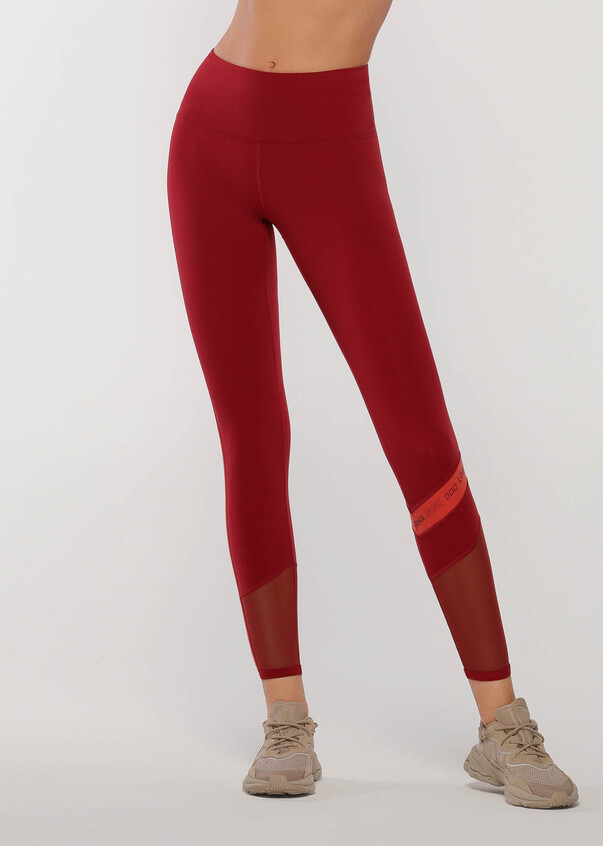 Lilah Ombre Full Legging Red Plus Full length leggings, 1X-3X