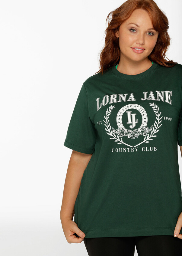 Country Club Relaxed Tee | Green | Lorna Jane AU