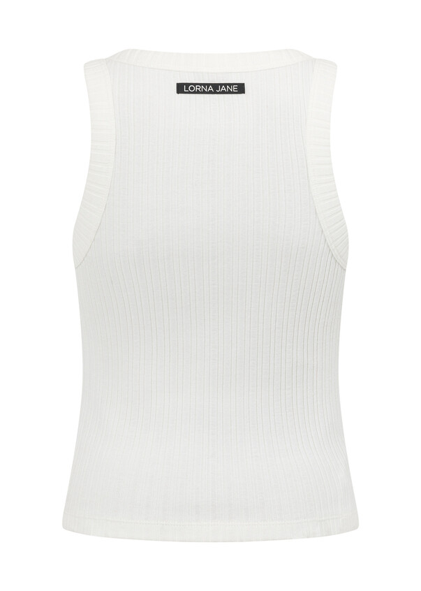 Essential Wide Ribbed Tank, White