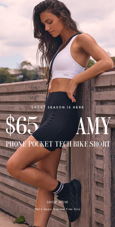 $65 Amy Phone Pocket Tech Bike Short