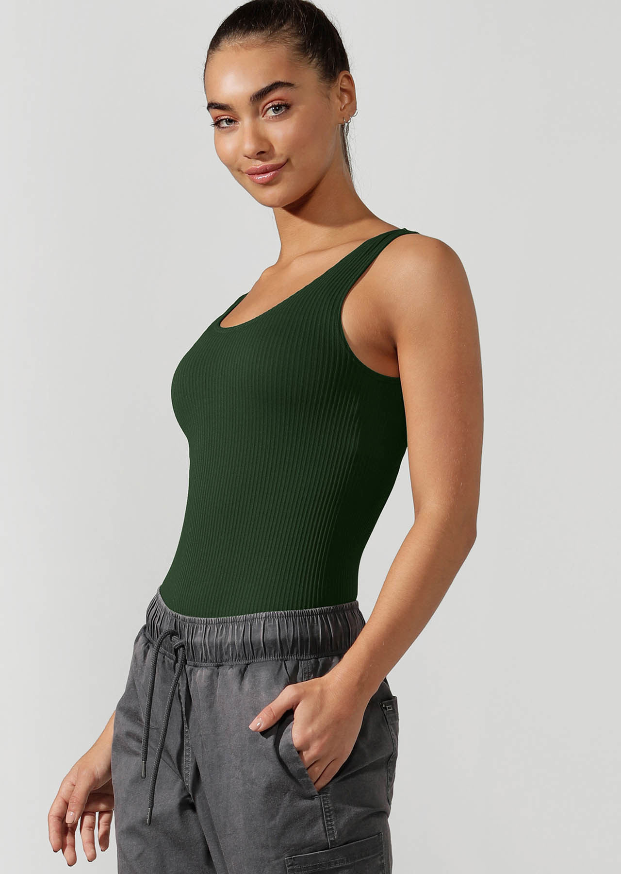 Invisible Feel Seamless Bodysuit | Fig Green | Lorna Jane AU