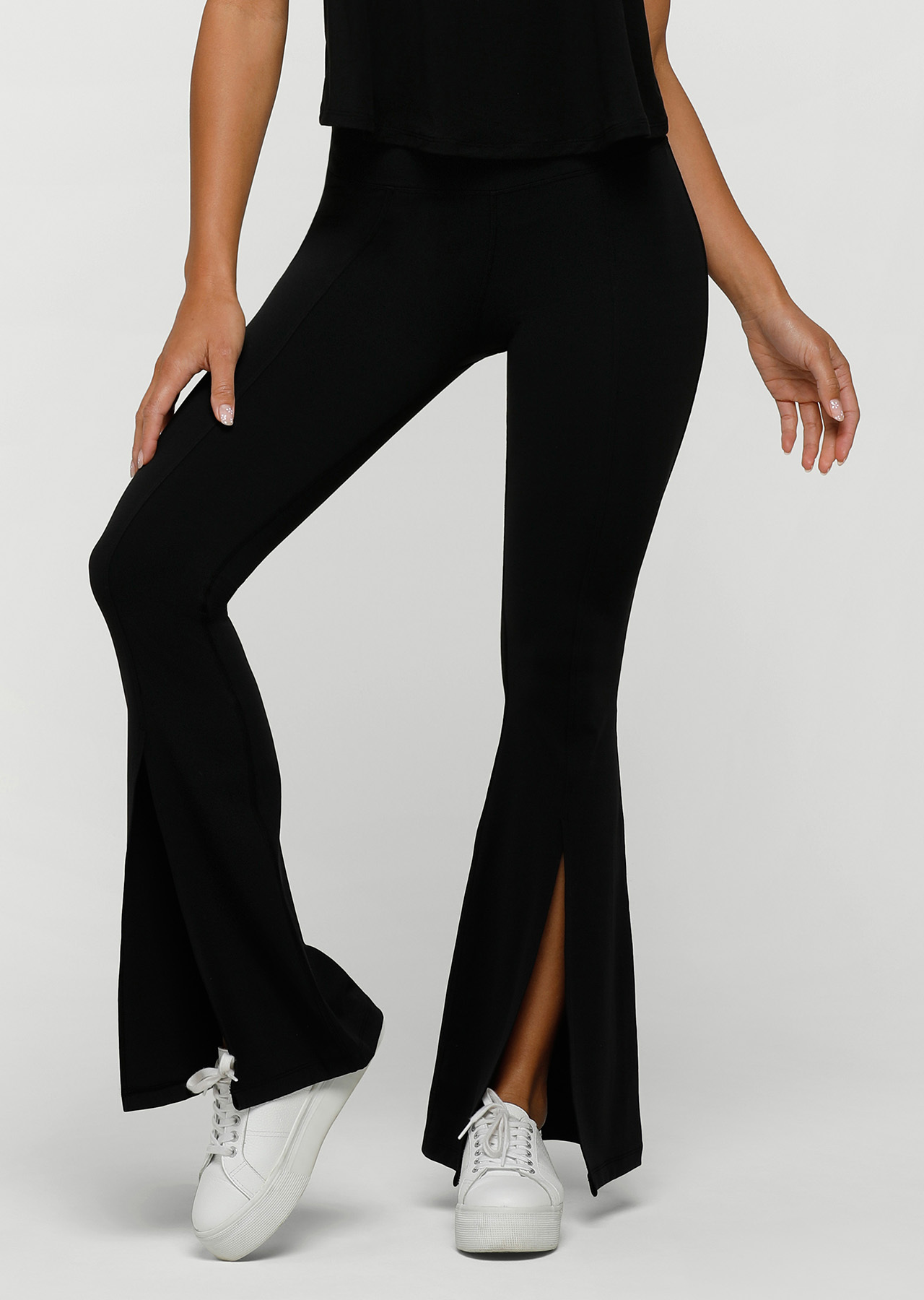 Split Flared Leggings | Black | Lorna Jane AU