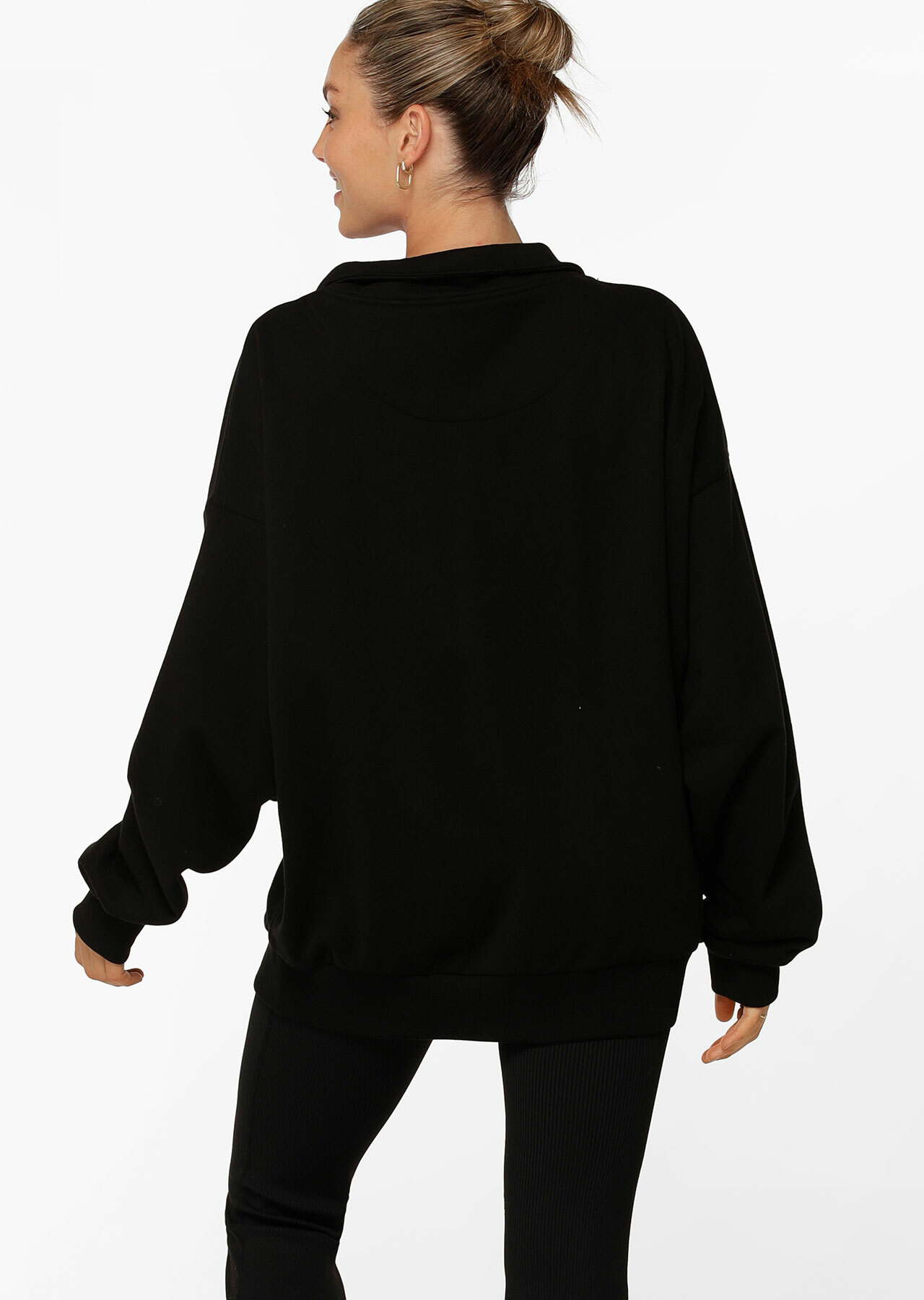 LJ Sport Quarter Zip Sweat | Black | Lorna Jane AU